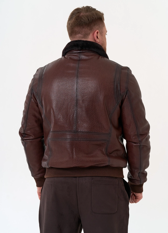 Мужская натуральная дубленка модель № 31794 универмаг малина