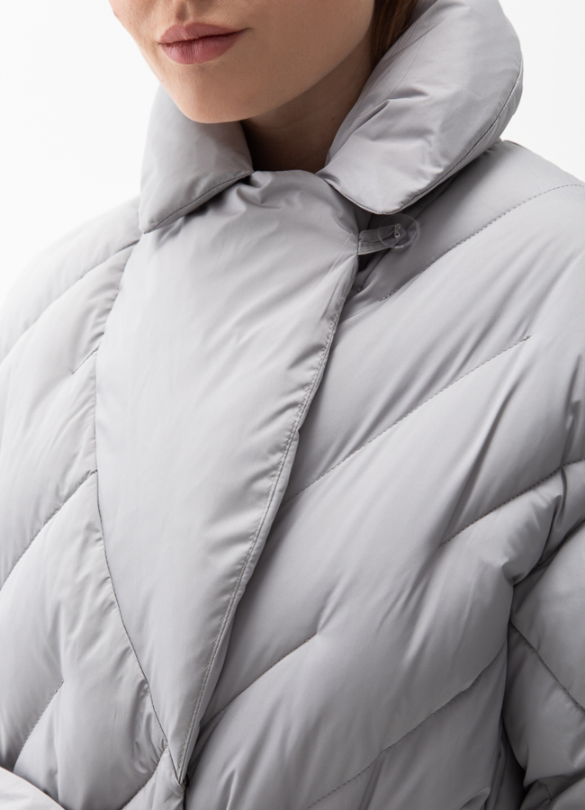 Женский пуховик с английским воротником модель № 28380 универмаг малина