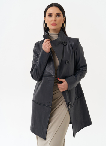 Плащ трансформер из натуральной кожи