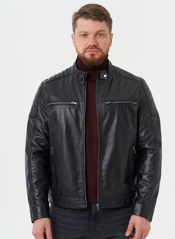 "Мото" куртка из натуральной кожи