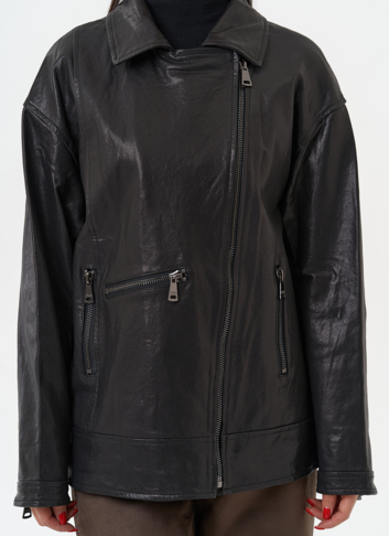 Женская косуха оверсайз черного цвета