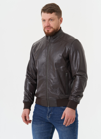 Кожаная куртка "бомбер"