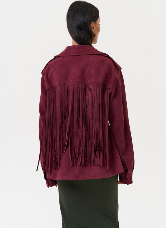 Жакет из натуральной замши с бахромой