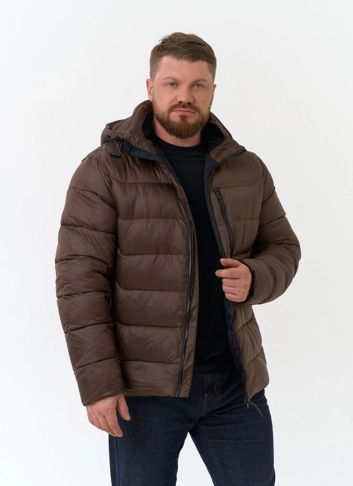 Мужской пуховик с капюшоном  фото